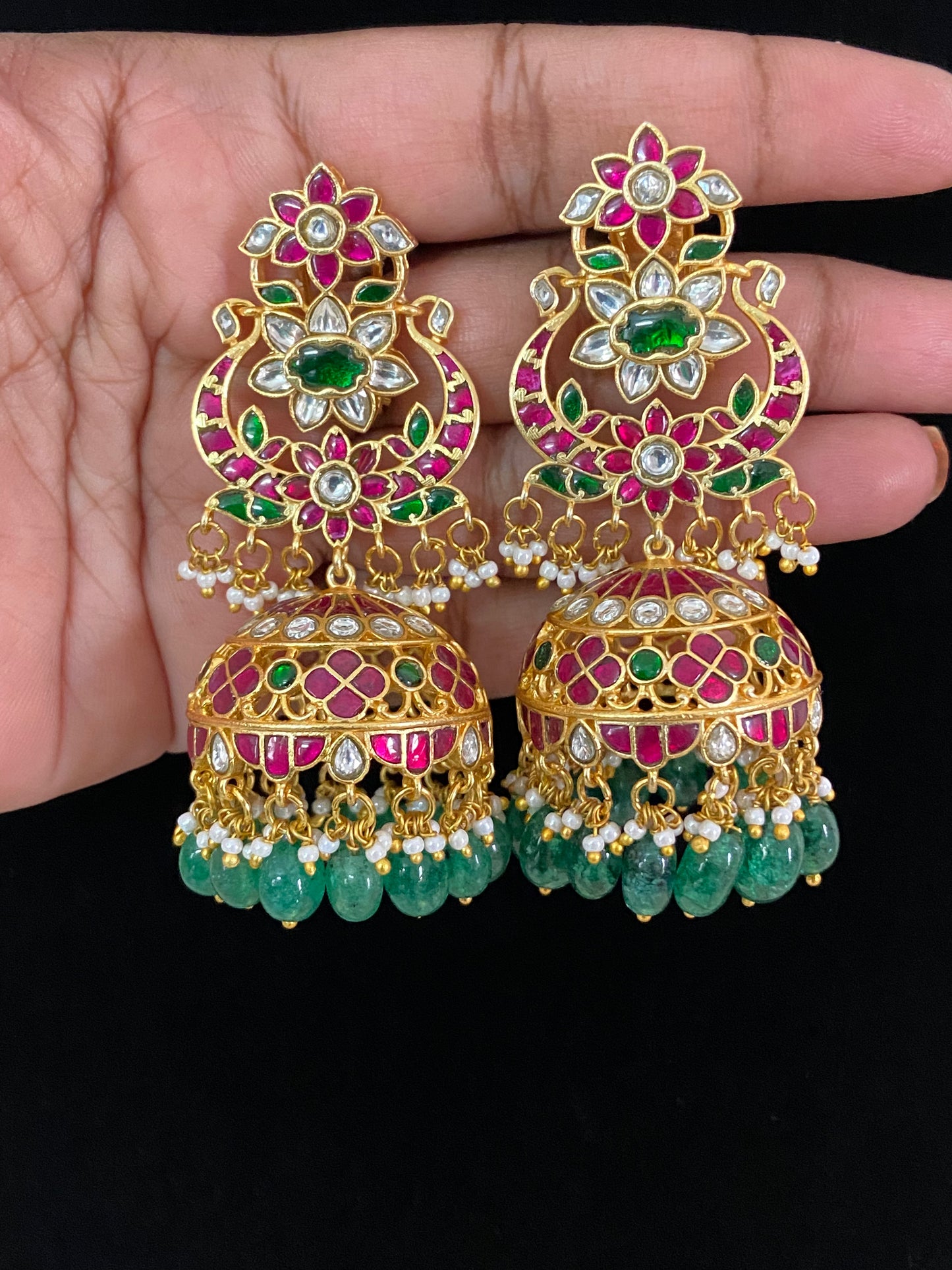 Big Size Jadau Kundan Jumki Earrings | Bollywood-style Earrings | Gift Idea