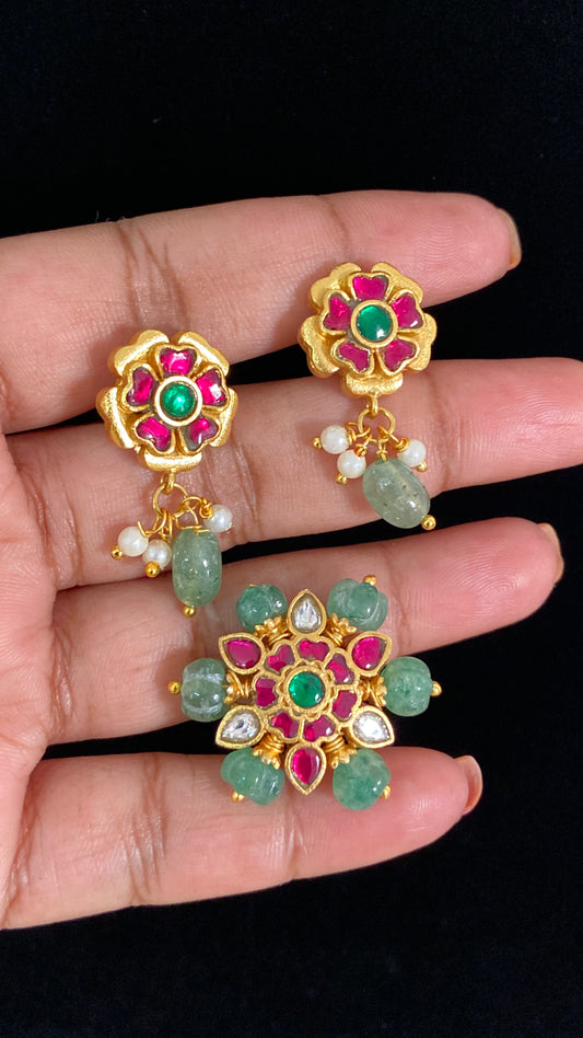 Antique Jadau Kundan Pendant Set | Traditional Jewelry In USA