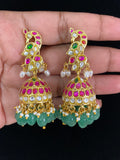 Antique Jadau Kundan Jumkis | Indian Traditional Jumki Earrings