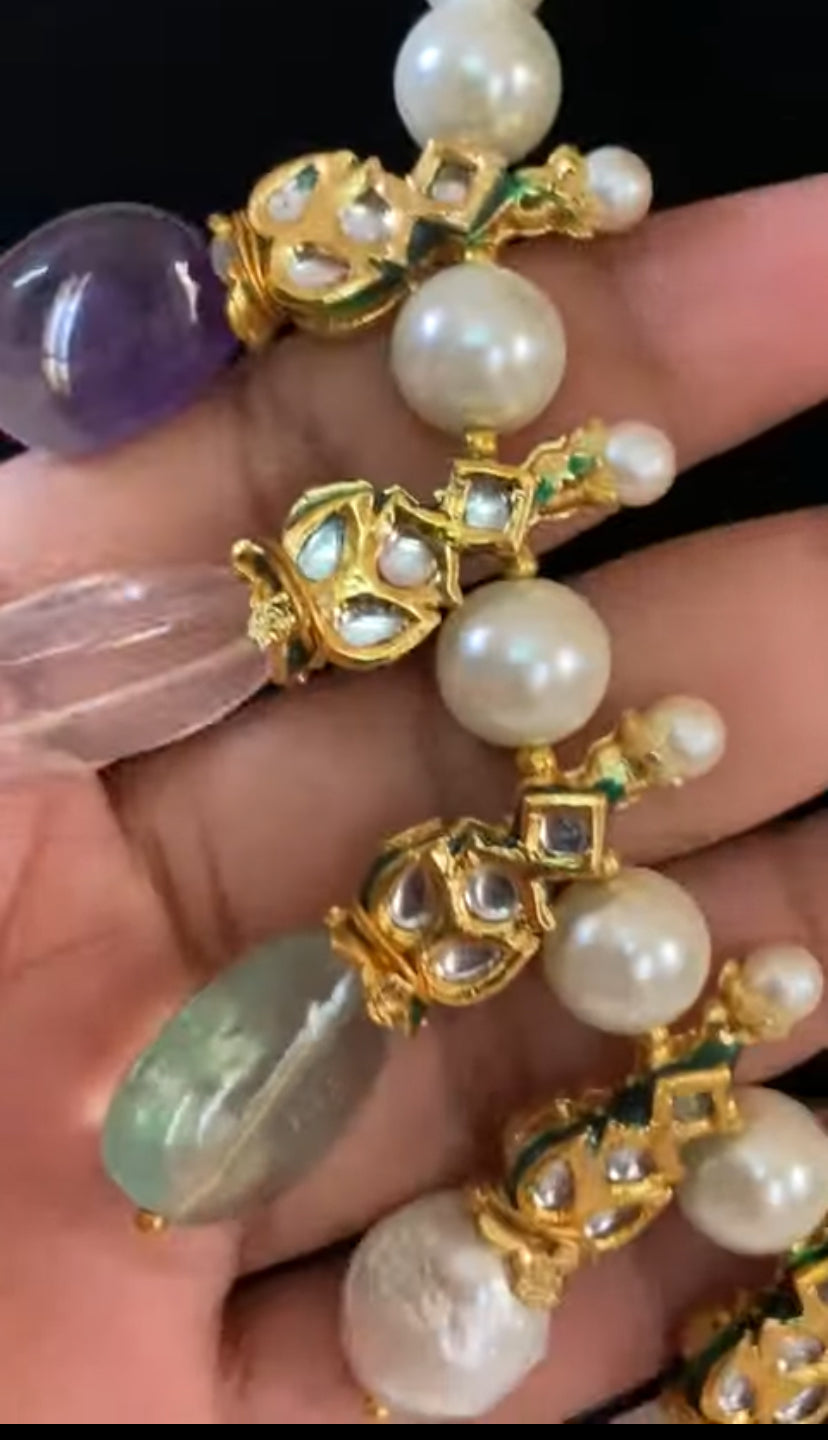 Multicolour Beads Pearl Necklace | Statement Necklace