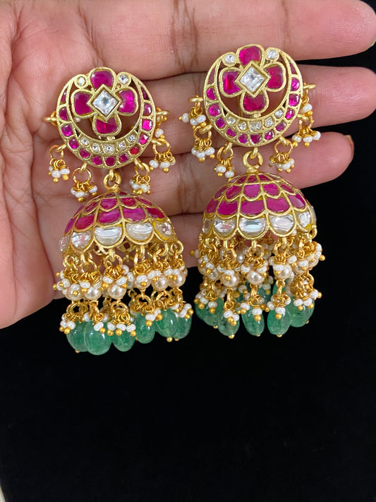 Premium Jadau Kundan Jumki Earrings | Indian Earrings | Gift Idea