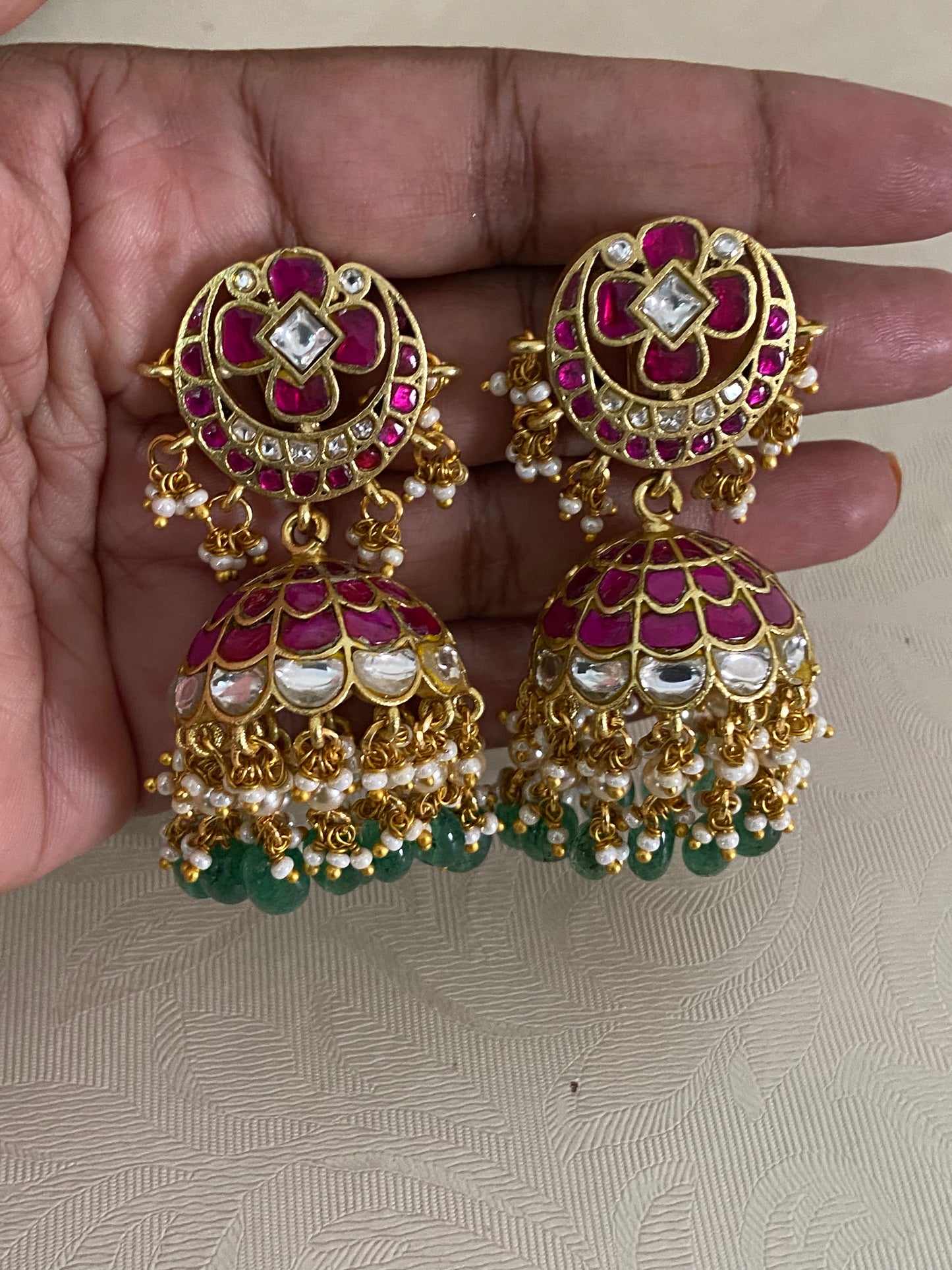 Premium Jadau Kundan Jumki Earrings | Indian Earrings | Gift Idea