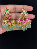 Jadau Kundan Peacock Jhumki Earrings | Indian Traditional Jewelry