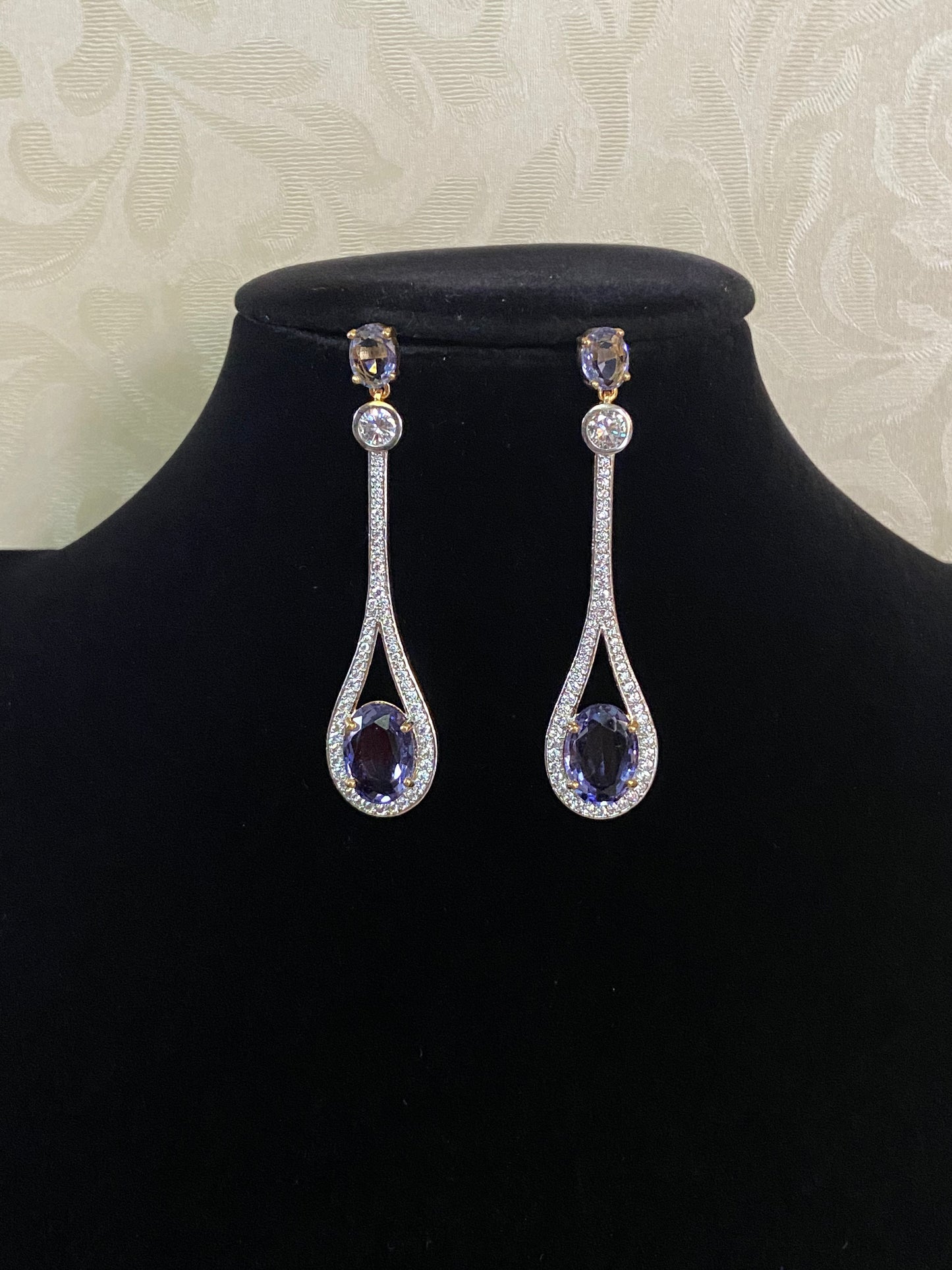 CZ Classic 2Tone Earrings | Indian Earrings