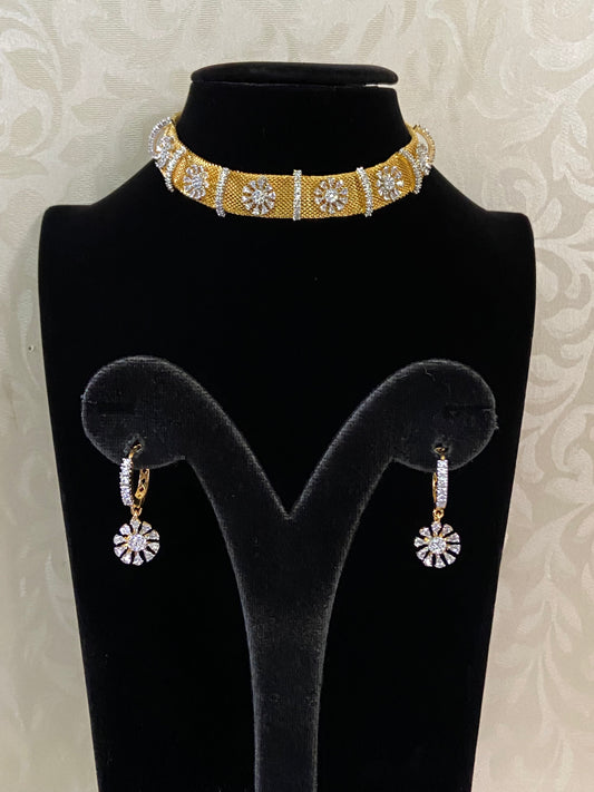 AD Choker With Earrings | Jali Choker Necklace