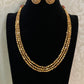 3 Lines Gold Beads Necklace With Studs | Indian Jewelry In USA