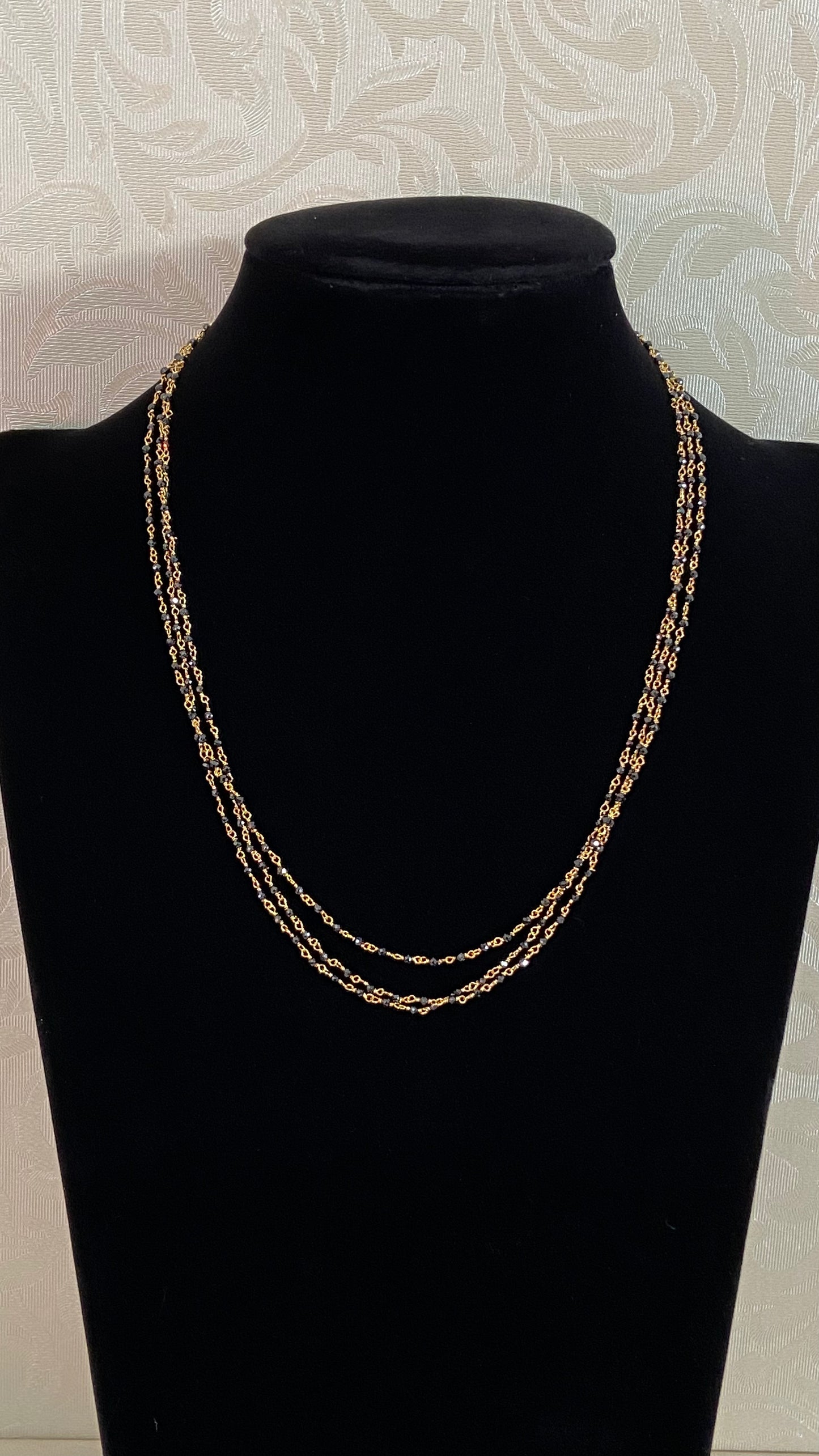 3 Line Black Diamond Mangalasutra | Traditional Black Beads