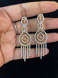 Classic CZ 2-Tone Earrings  | Indian Jewelry In USA