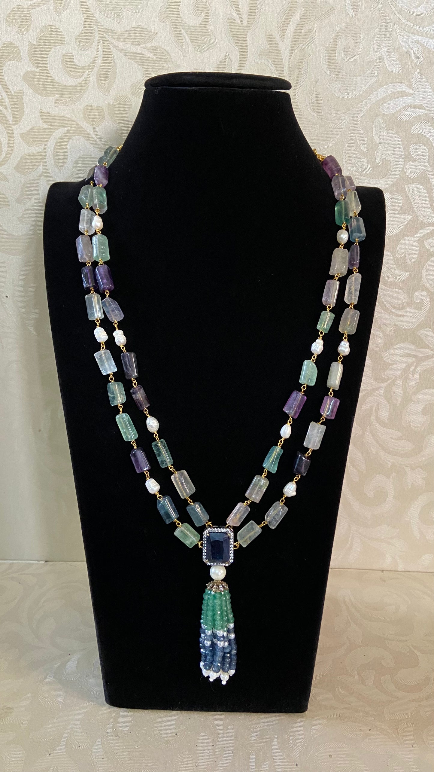 Fusion Multi Color Stone Beads Necklace | Indian Jewelry | Gift Idea