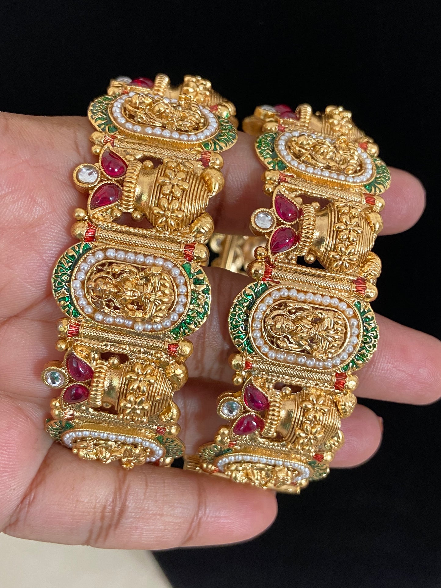 Antique Traditional Temple Bangles | Openable Indian Bangles