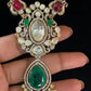 Moissanite Kundan & Pearl Necklace With Earrings