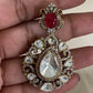 Moissanite Kundan & Pearl Necklace With Earrings