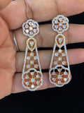 Classic CZ 2 Tone Earrings | Indian Earrings
