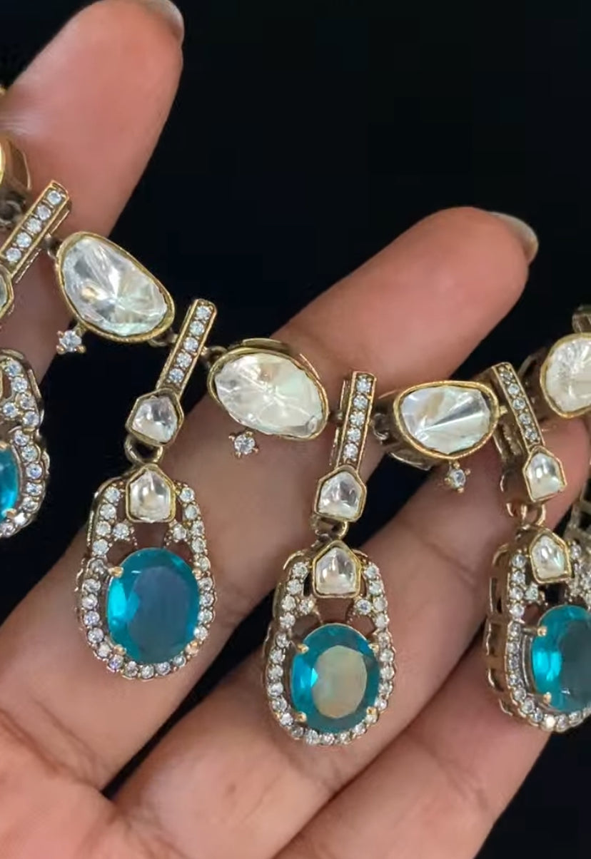 Victorian Polki Kundan Necklace With Earrings | Indian Necklace In USA