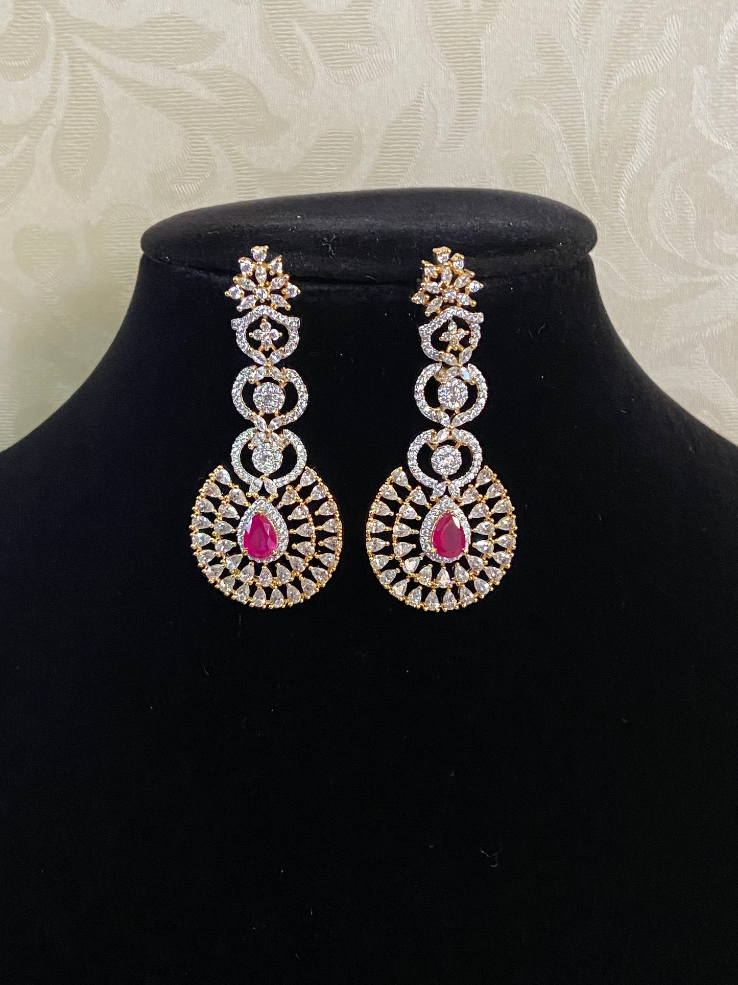 CZ  2Tone Earrings | Classic Earrings