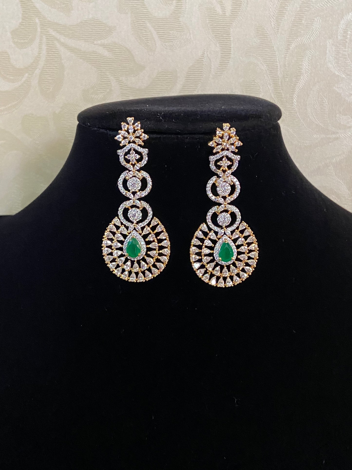 CZ  2Tone Earrings | Classic Earrings
