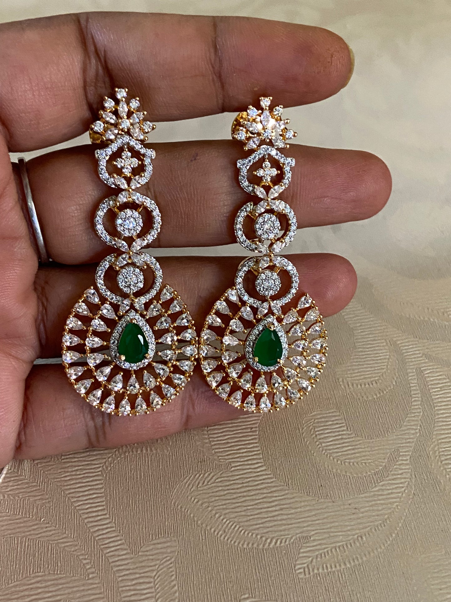 CZ  2Tone Earrings | Classic Earrings