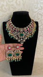 Moissanite & Jadau Fusion Bridal Choker With Earrings | Indian Jewelry