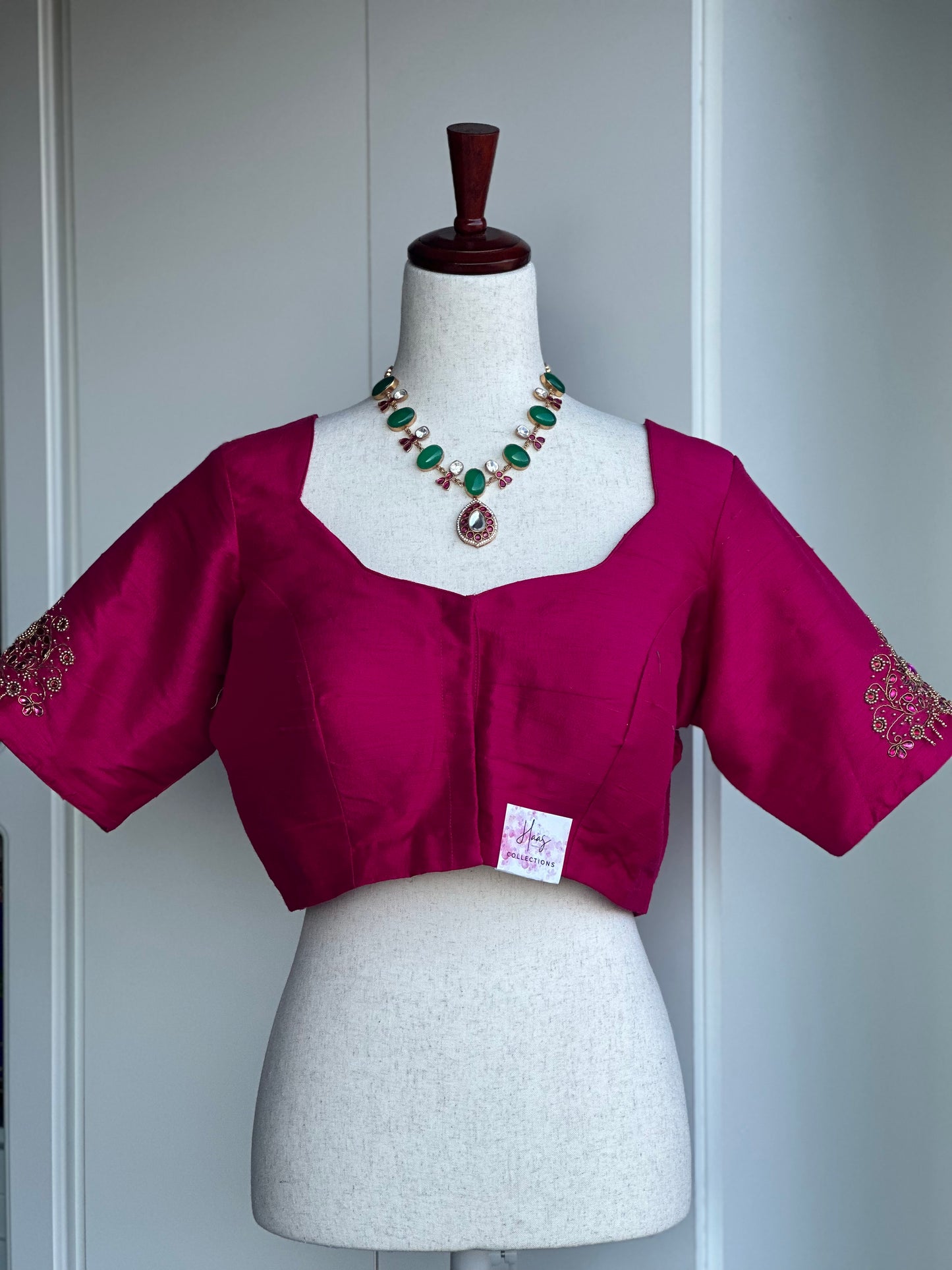 Raw Silk Embroidery Blouse