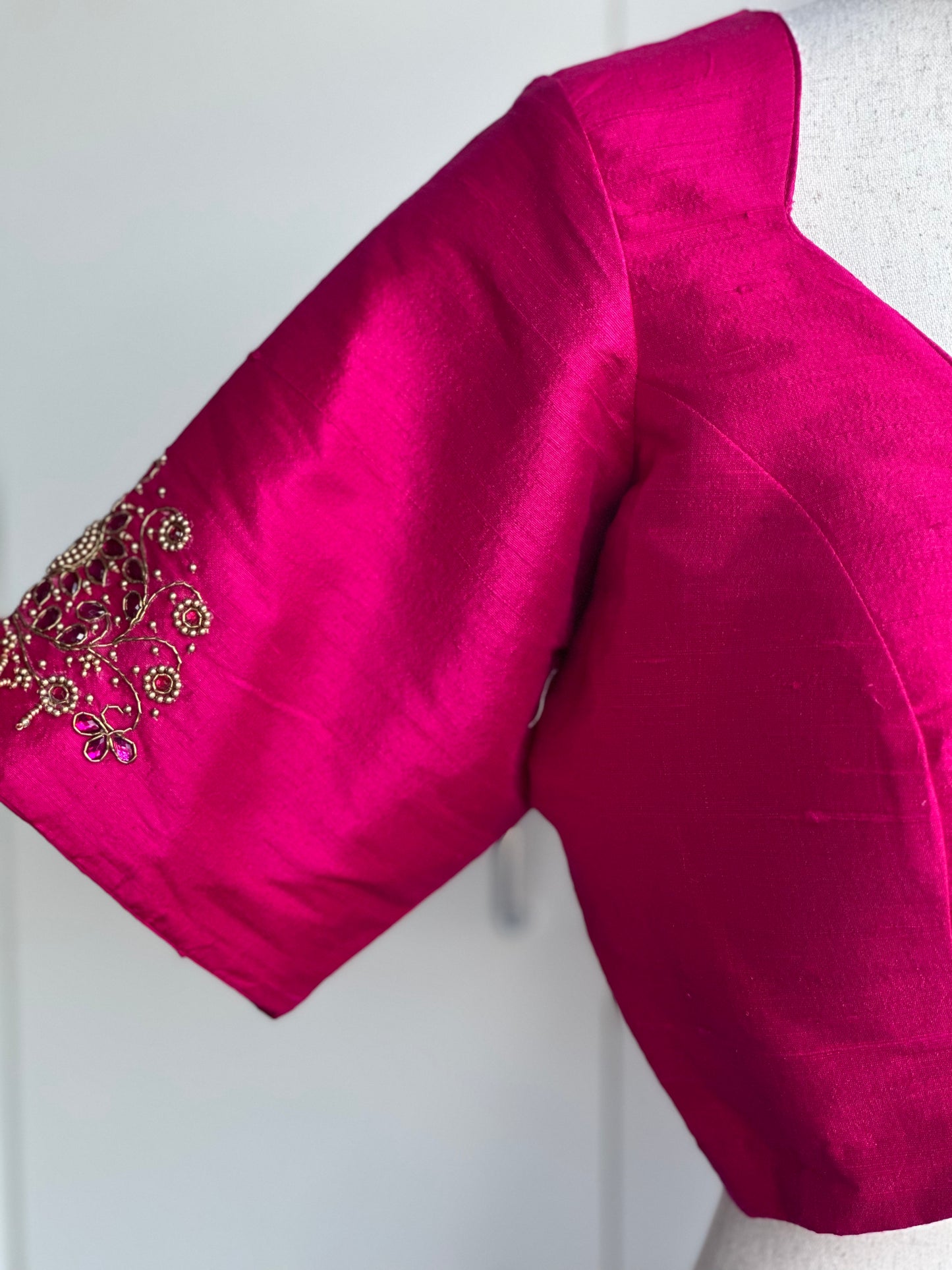 Raw Silk Embroidery Blouse