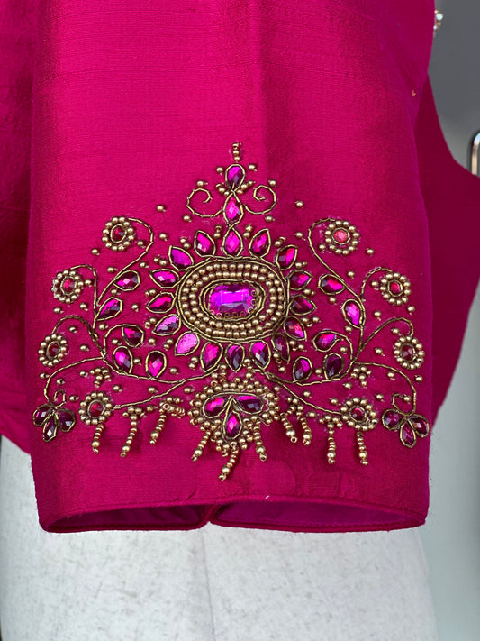 Raw Silk Embroidery Blouse