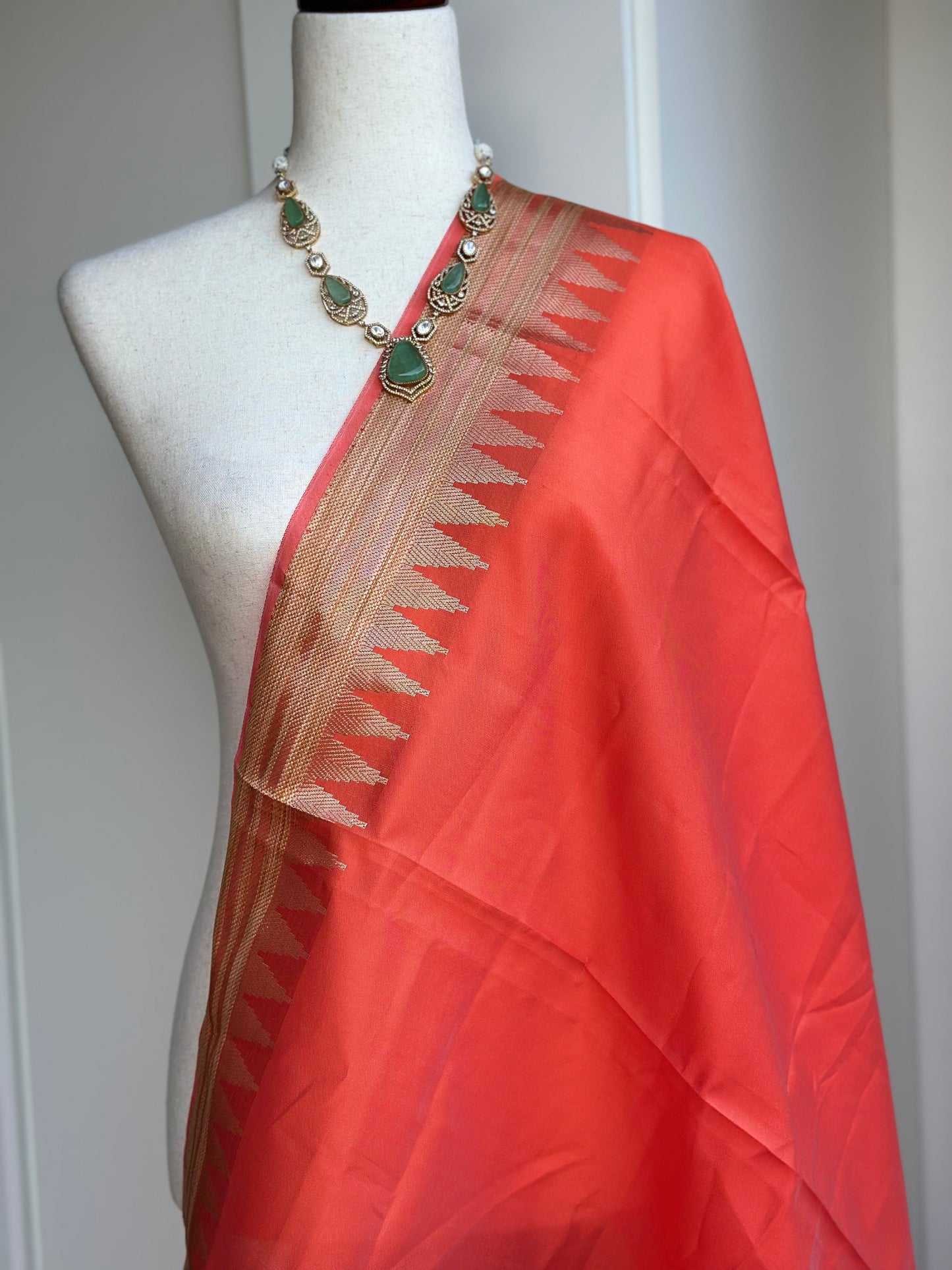 Banarasi Silk Dupatta | Temple Border Dupatta | Party Wear Dupatta