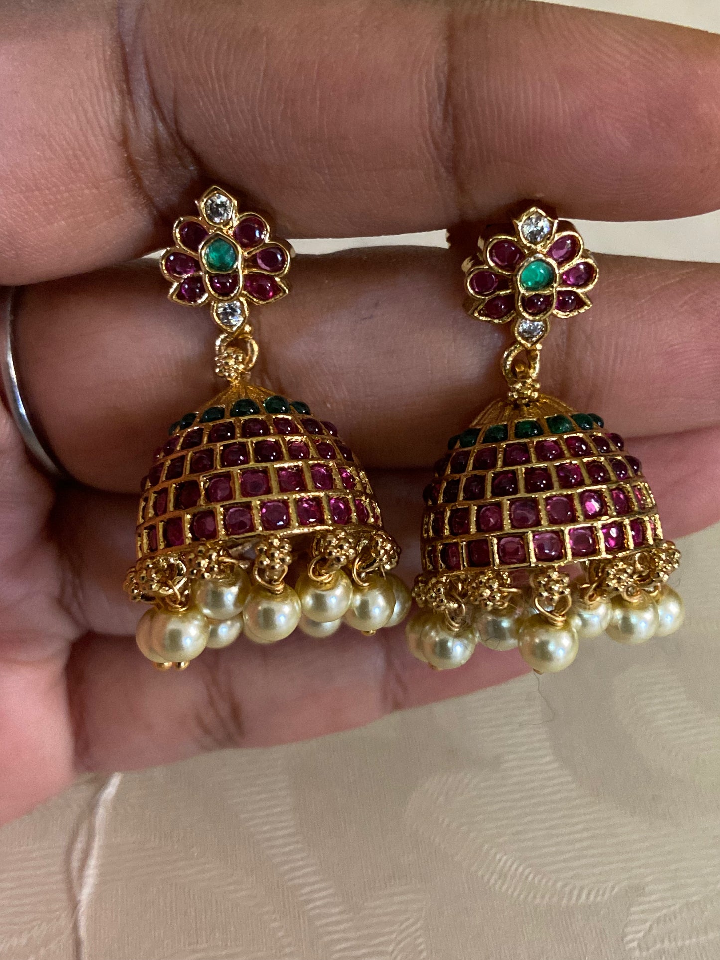 Antique Kemp Jumki Earrings | Indian Traditional Jewelry