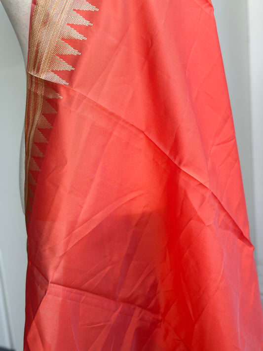 Banarasi Silk Dupatta | Temple Border Dupatta | Party Wear Dupatta
