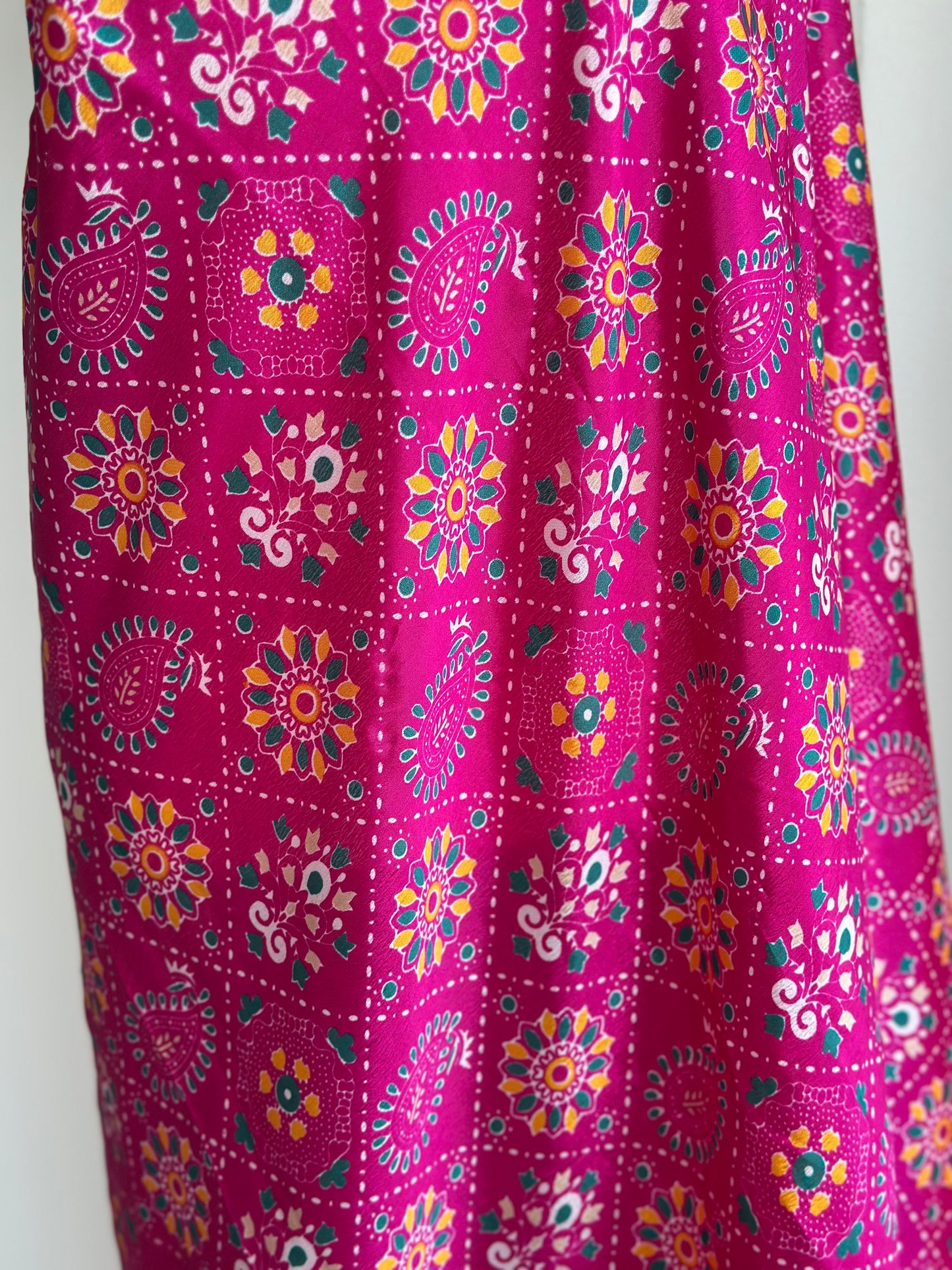 Rani Pink Printed Poly Chinnon Dupatta