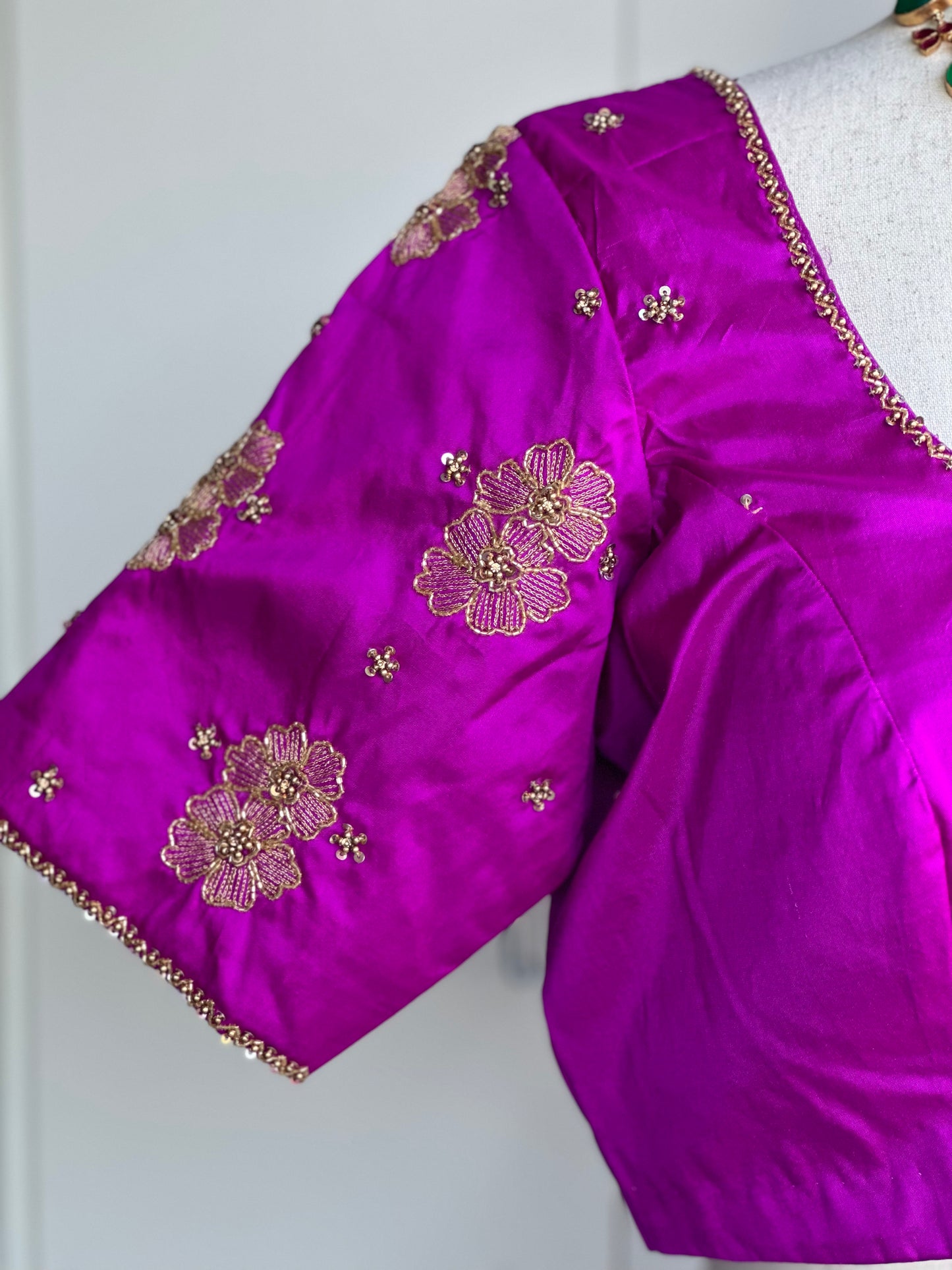 Pure Silk Embroidery Blouse