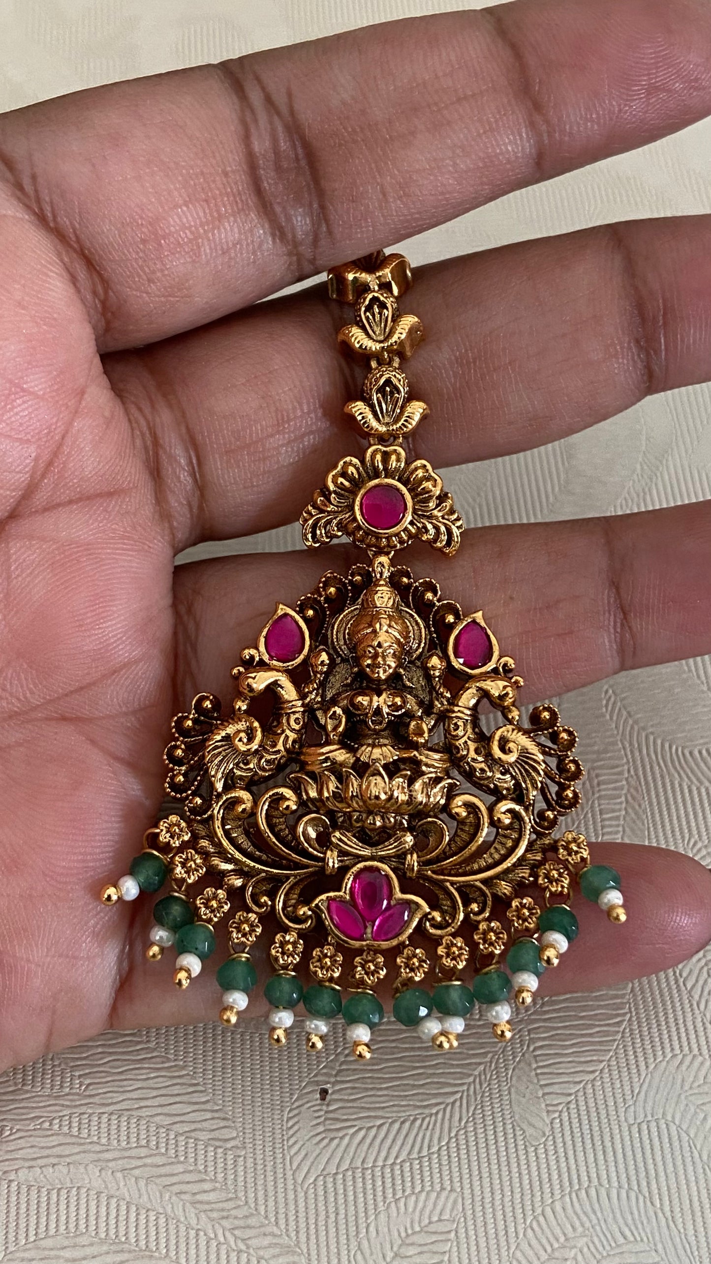 Temple Lakshmi Maang Tikka | Traditional Indian Jewelry