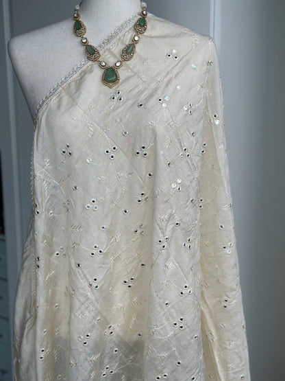 Chanderi Embroidered Dupatta | Mirror Work Dupatta | Party Wear Dupatta