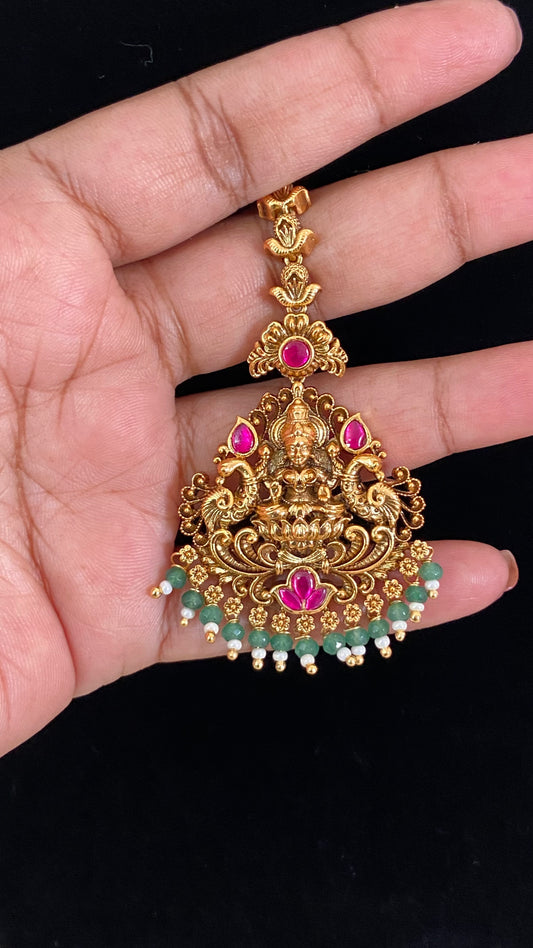 Temple Lakshmi Maang Tikka | Traditional Indian Jewelry