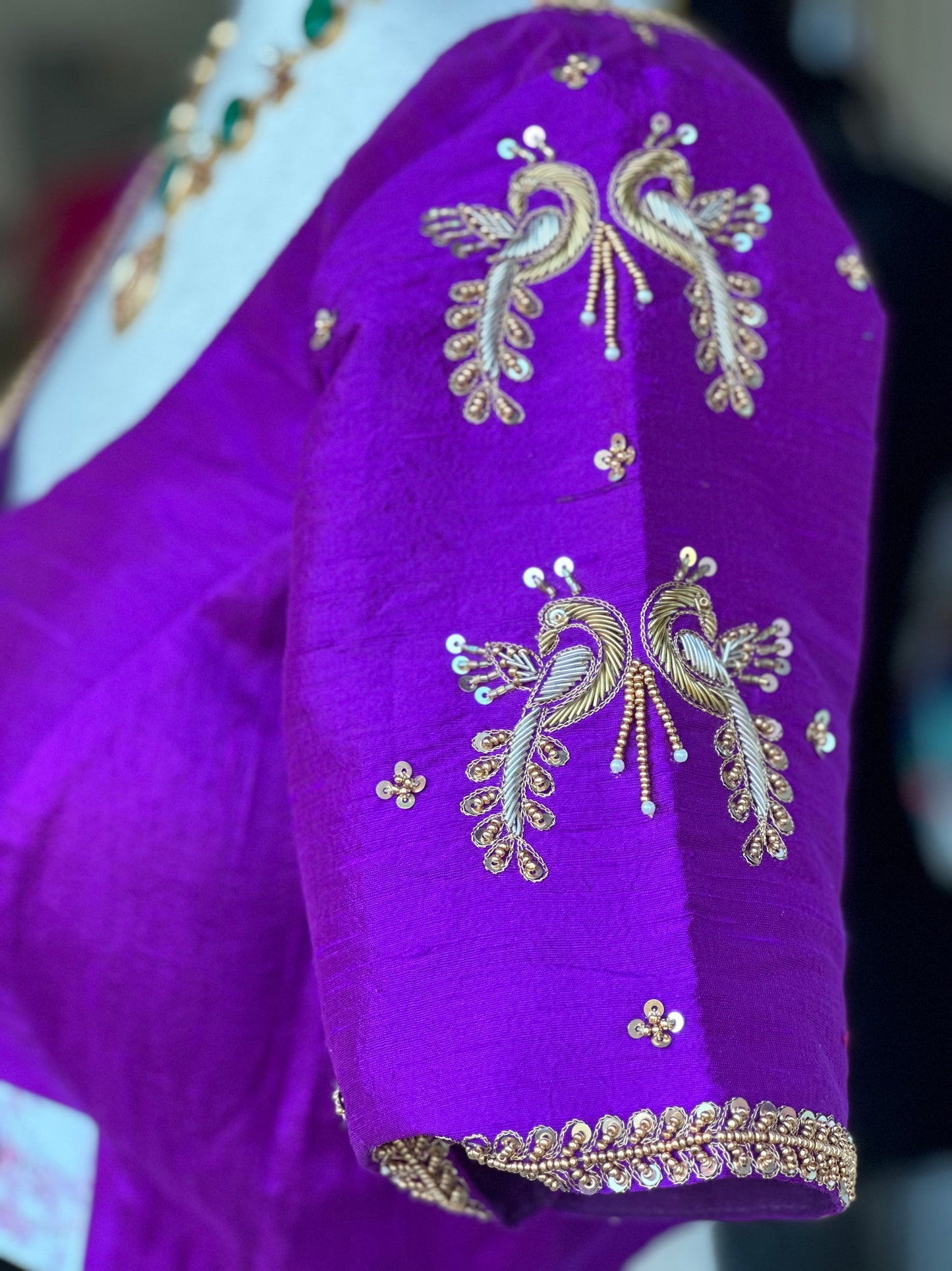 Raw Silk Embroidery Blouse | Saree blouses in USA | Custom blouse