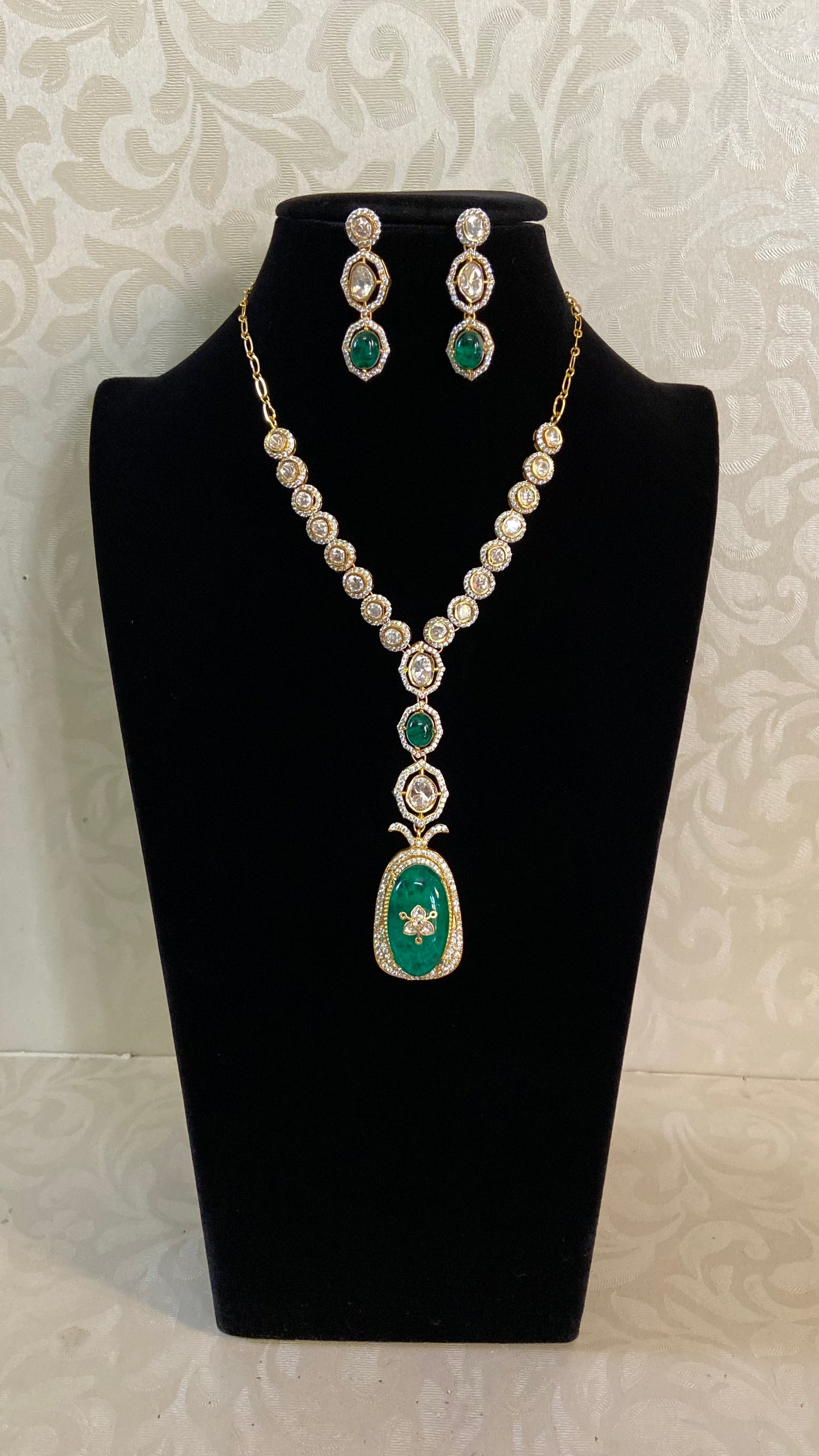 Polki Doublet Kundan Necklace Set | Indian Jewelry