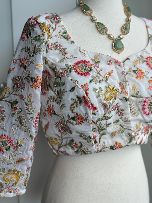 Georgette embroidery Blouse | Embroidery Blouse | Custom Blouse