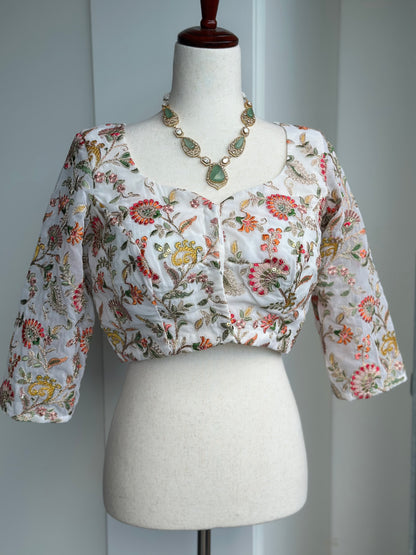 Georgette embroidery Blouse | Embroidery Blouse | Custom Blouse