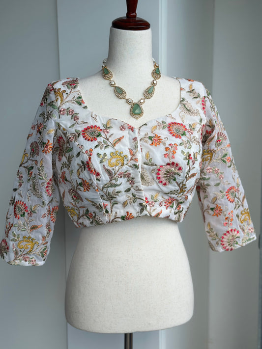 Georgette embroidery Blouse | Embroidery Blouse | Custom Blouse