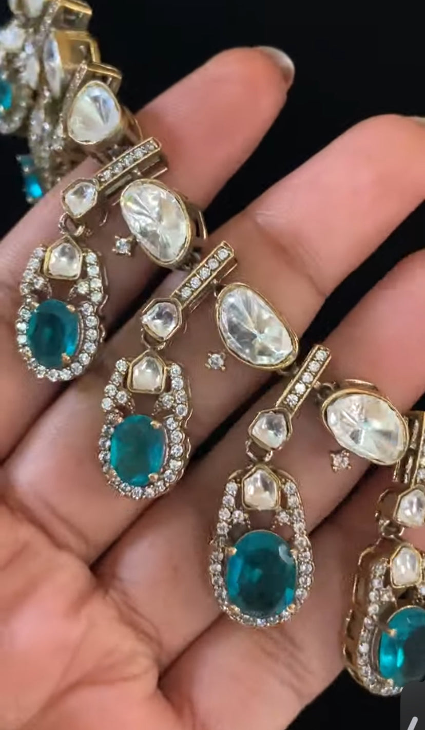 Victorian Polki Kundan Necklace With Earrings | Indian Necklace In USA