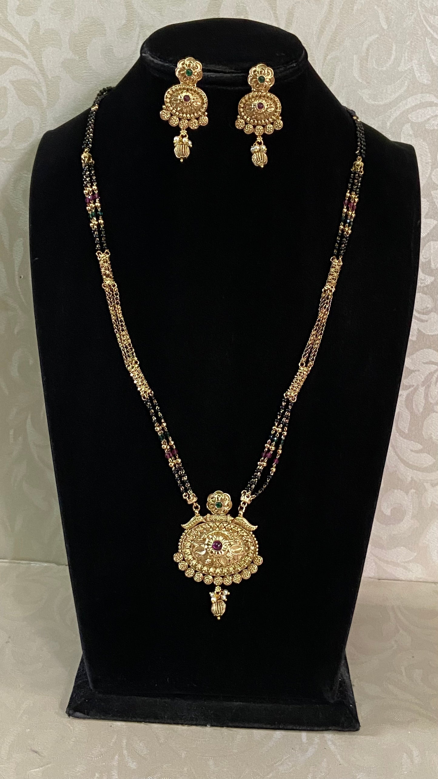 32” Long Mangalasutra With Earrings