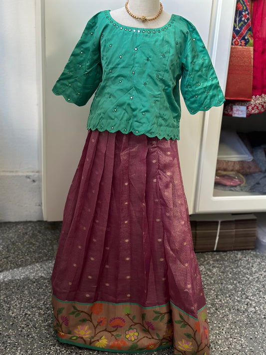 Silk Kota lehanga | Partwear lehanga |Traditional Langa Blouse