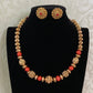 Coral & Gold Beads  Necklace | Indian jewelry in USA