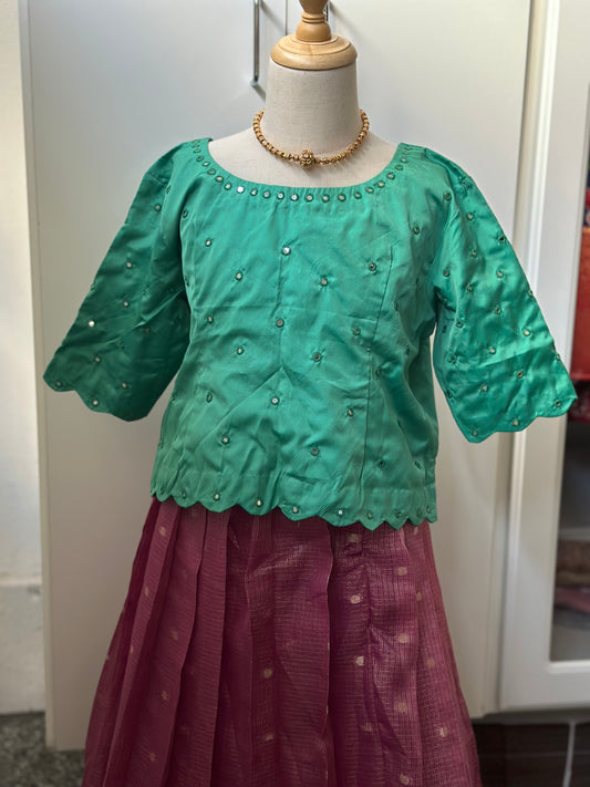 Silk Kota lehanga | Partwear lehanga |Traditional Langa Blouse