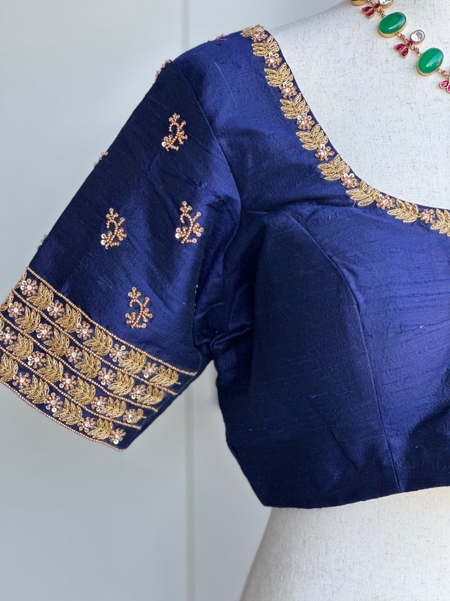 Raw Silk Embroidery Blouse