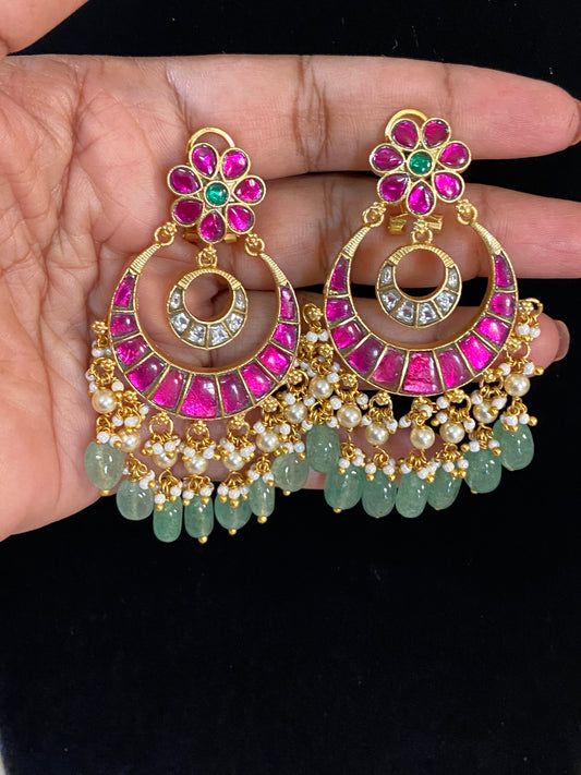 Jadau Kundan Chandbali Earring | Indian Traditional Jewelry In USA | Gift idea
