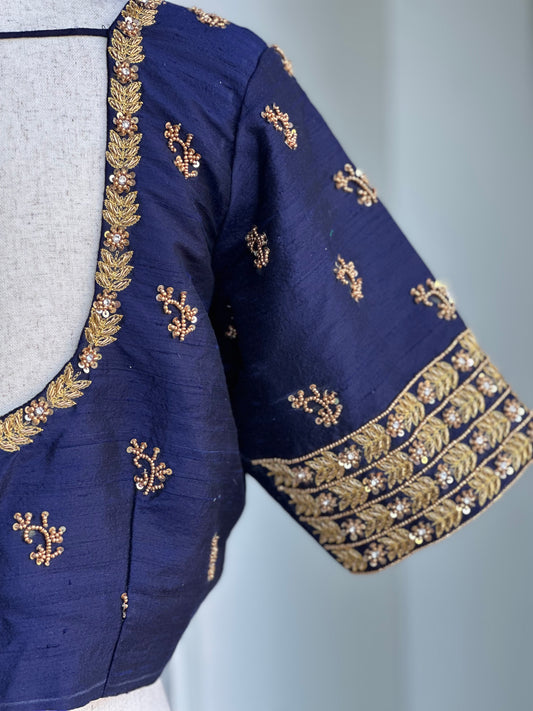 Raw Silk Embroidery Blouse