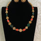 Coral & green Beads Necklace