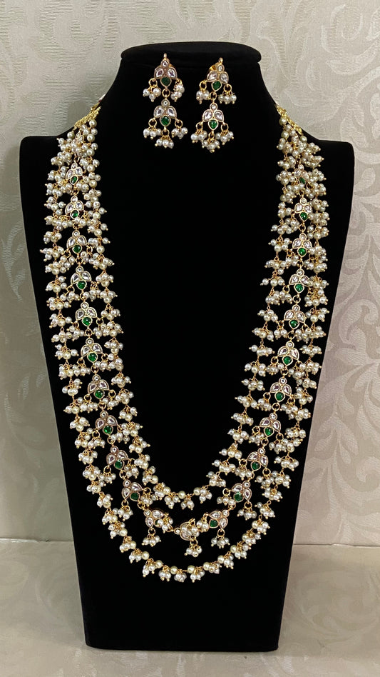 Jadau Kundan& pearl 3 Layered  Necklace