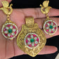 Antique Kundan Pendant & Earrings | Indian Pendant Set