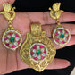 Antique Kundan Pendant & Earrings | Indian Pendant Set